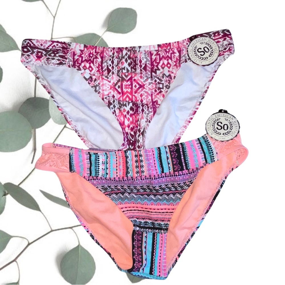 TWO swimsuit bottoms, size L NWT